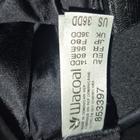36DD Wacoal 853397 Inner‎ Sheen Contour T-Shirt Underwire Bra Black - Picture 4 of 5